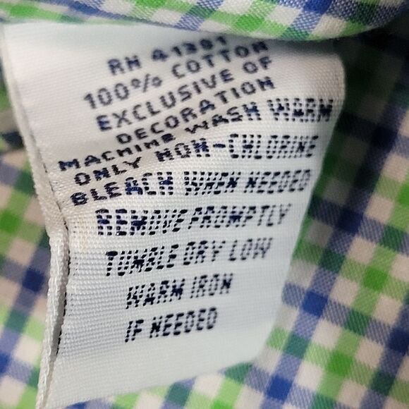 Polo Ralph Lauren Mens Button Up Shirt Size S Green Blue Checkered Long Sleeve - Picture 7 of 11